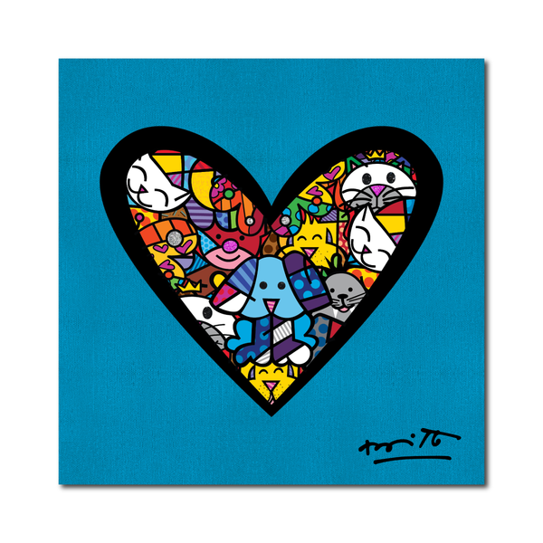 I LOVE ANIMALS (Metallic Cyan)