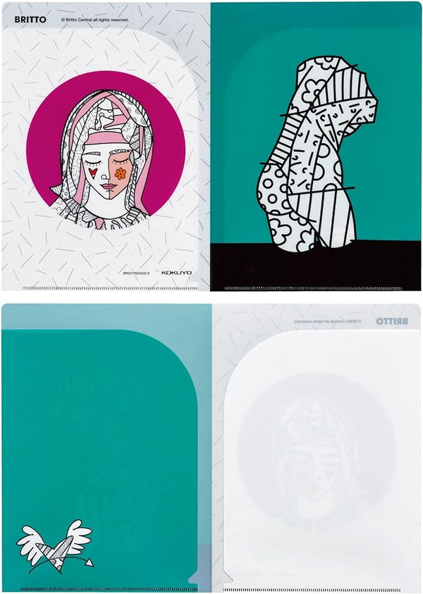 BR WポケットフォルダーA5（2柄組）カップピンク