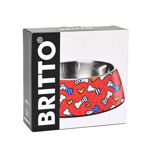 BRITTO® PET Bowl - RED BORNES & HEARTS