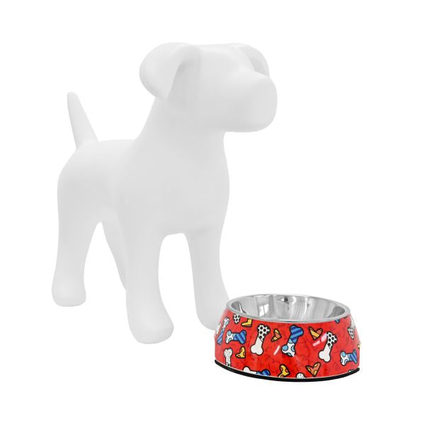 BRITTO® PET Bowl - RED BORNES & HEARTS
