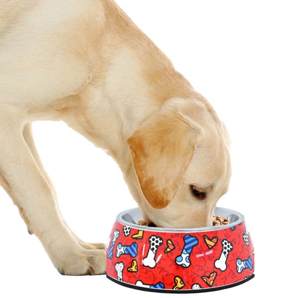 BRITTO® PET Bowl - RED BORNES & HEARTS