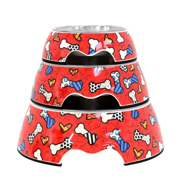 BRITTO® PET Bowl - RED BORNES & HEARTS