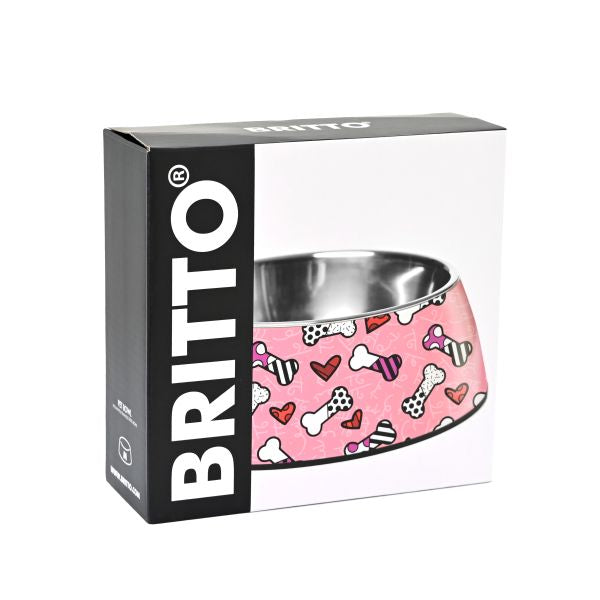 BRITTO® PET Bowl - Pink Bones & Hearts