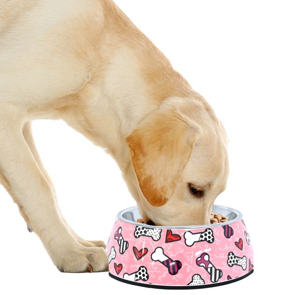 BRITTO® PET Bowl - Pink Bones & Hearts