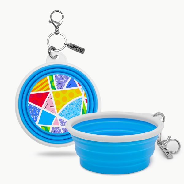 BRITTO® PET TRAVEL Bowl - BABY BLUE LANDSCAPE
