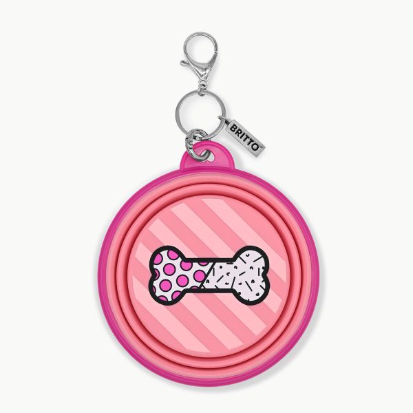 BRITTO® PET TRAVEL Bowl - BONE (PINK)