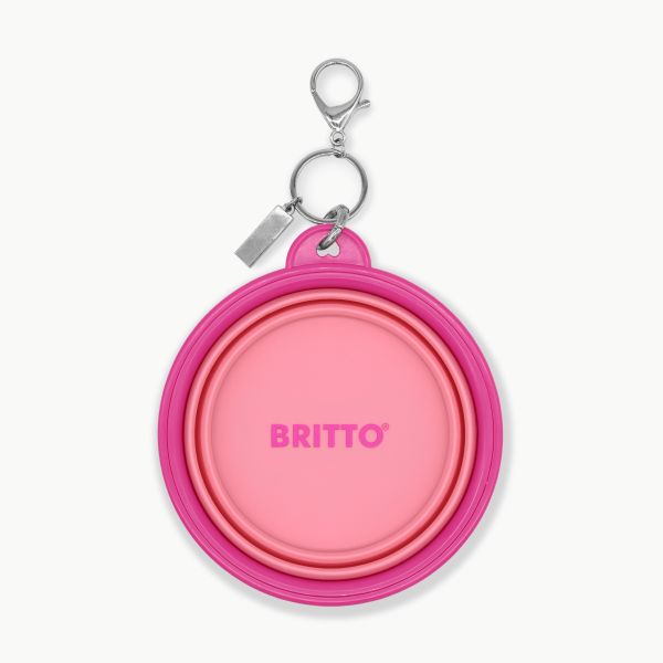 BRITTO® PET TRAVEL Bowl - BONE (PINK)