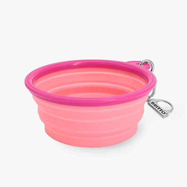 BRITTO® PET TRAVEL Bowl - BONE (PINK)